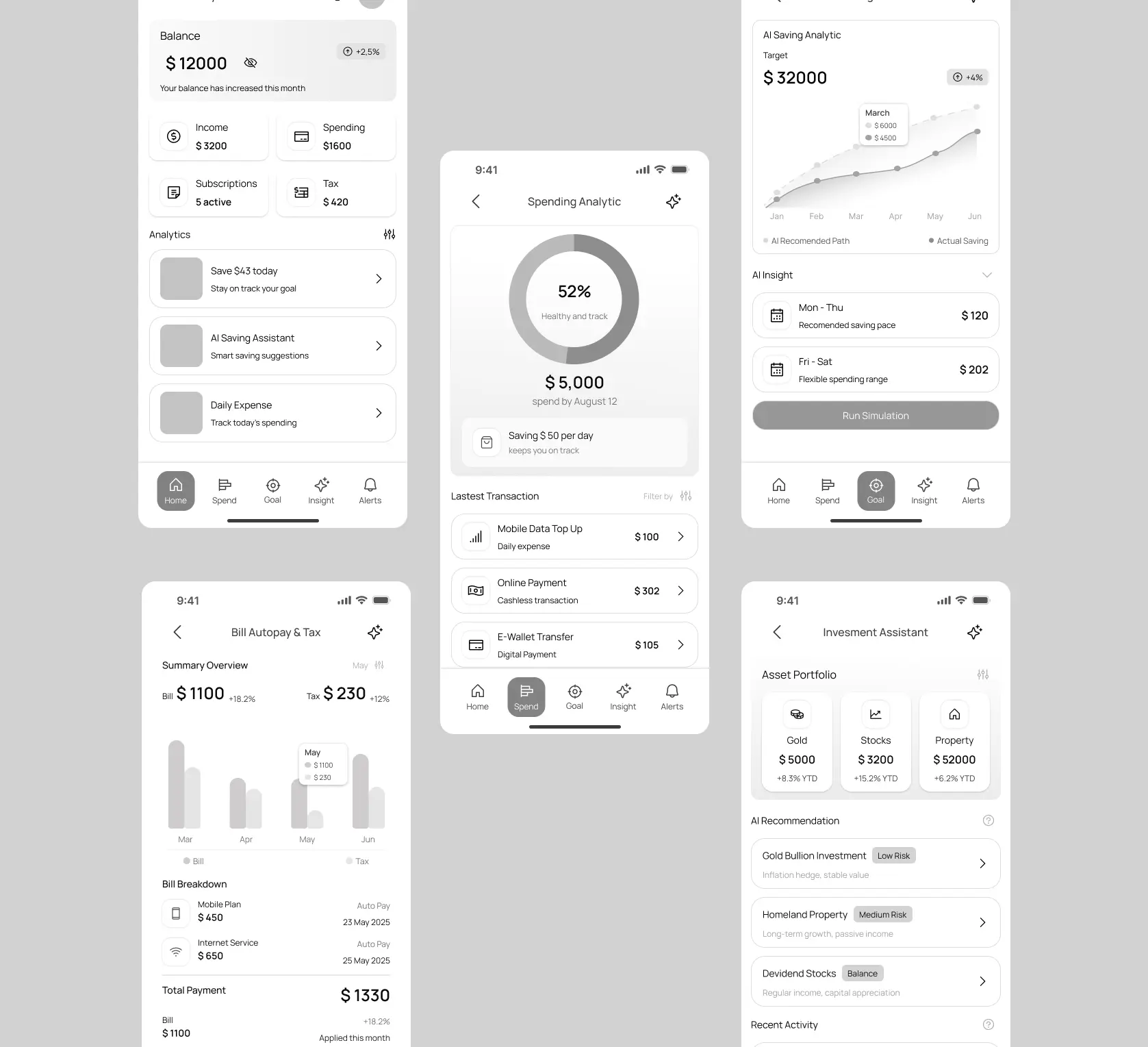 Wireframe App Banking